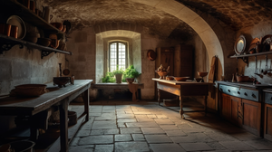 Image of a medieval home kitchen