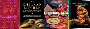 four cookbooks featured in Savoring Latin America cookbook group