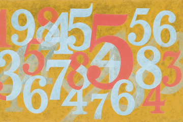 Numbers across a background