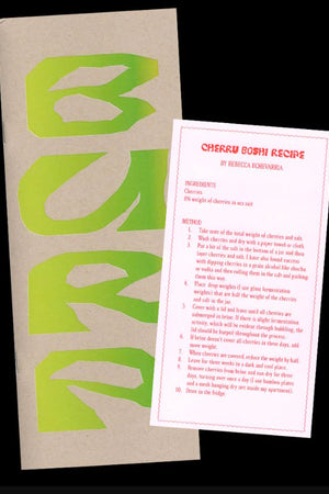 Zine cover with recipe card: Burp