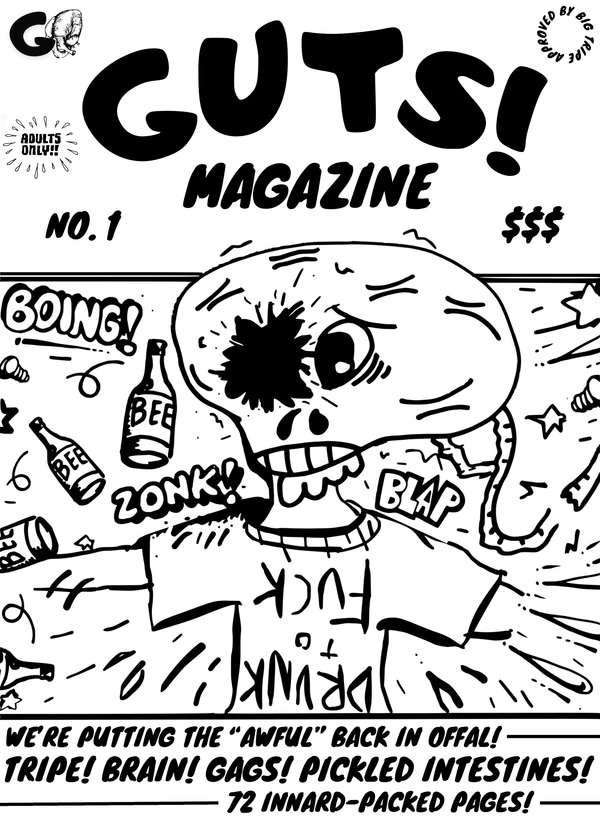 Magazine cover: Guts! Magazine No. 1