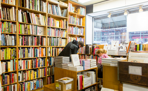 An interior photograph of a bookstore