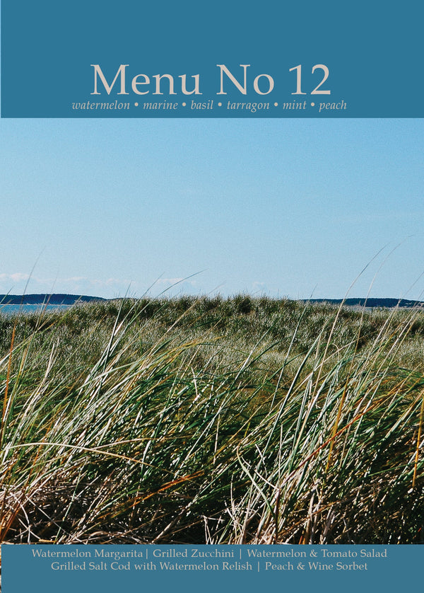 Menu No 12: Watermelon, Marine, Basil, Tarragon, Mint, Peach