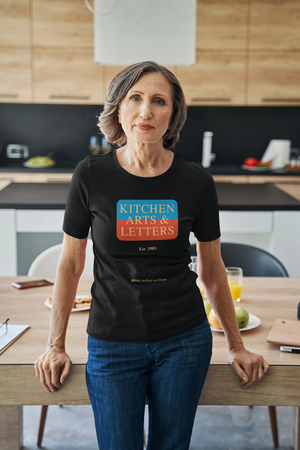 Black T-shirt reading, Kitchen Arts & Letters