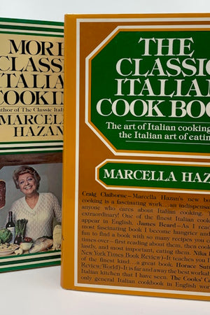Book covers: The Classic Italian Cookbook and More Classic Italian Cooking