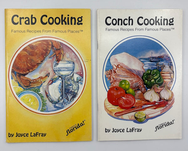 Book covers: Crab Cooking and Conch Cooking