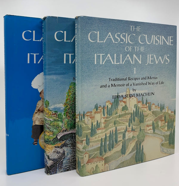 Book covers: Classic Cuisine (volumes 1 and 2) and Dolci of the Italian Jews