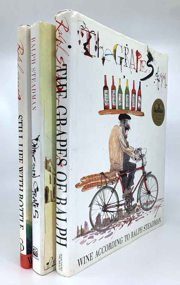 Book covers: The Grapes of Ralph, Untrodden Grapes, and Still Life with Bottle