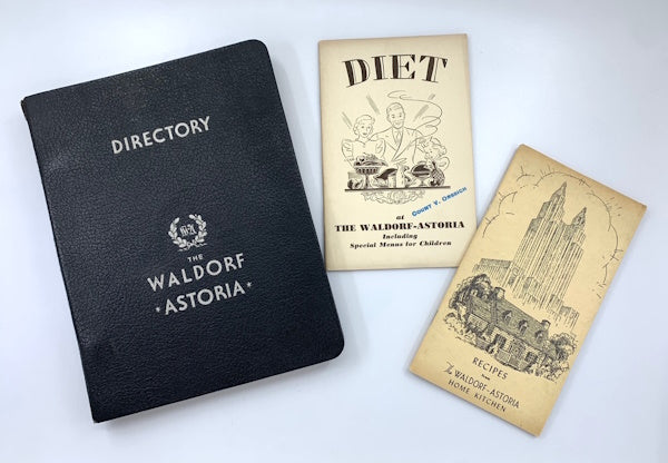 Book covers of Waldorf Astoria ephemera