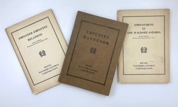 Book covers of Waldorf Astoria ephemera
