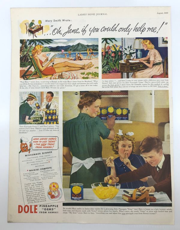Book Cover: OP: Vintage Ad: Dole “Oh, Jane, if you could only help me”