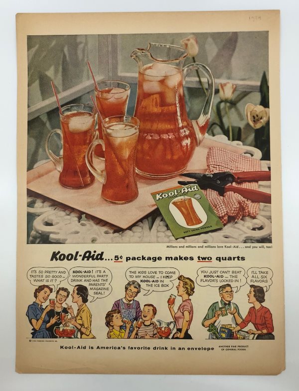 Book Cover: OP: Vintage Ad: Kool-Aid…5¢ package makes two quarts