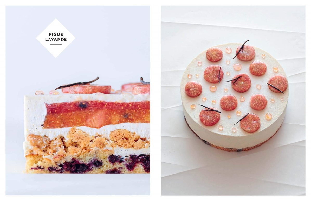 Cake Concept - Bonsoir à tous 👋🏻 . Voici l'intérieur de l'entremets : -  Biscuit madeleine - Mousse Chocolat Blanc - Insert Mangue/Passion -  Couverture spray velours marron . Pour le montage