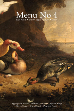 Book Cover: Menu No 4: Duck, Chili, Anise, Apple, Ginger, Lemon