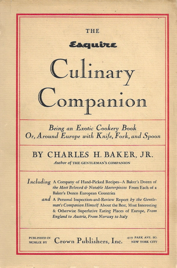 Book Cover: OP: The Esquire Culinary Companion