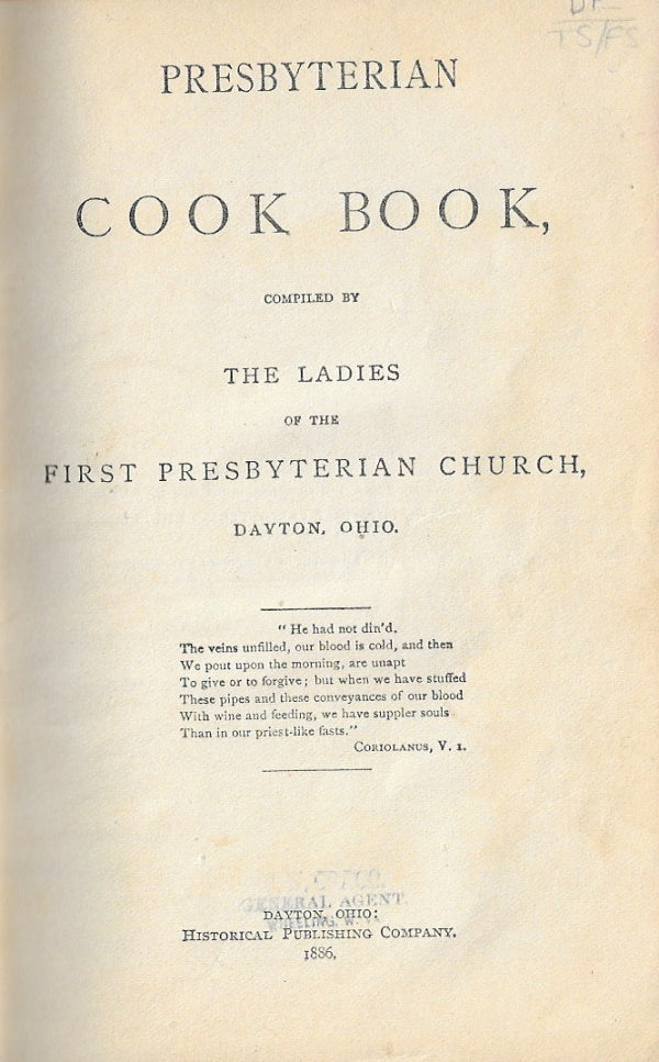 Book Cover: OP: Presbyterian Cook Book